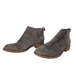 Kork Ease Womens Ankle Boots 6 Gray Suede Leather Boho Western Minimalist Chic